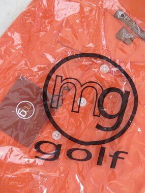 NWT Men's Golf Shirt, MG Golf, Large Bright Persimmon Orange